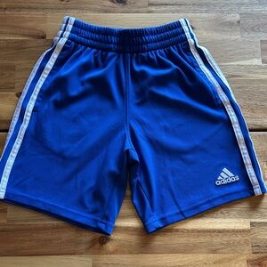 Adidas Kids Royal Blue Shorts with White Stripes Small